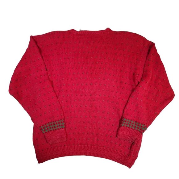 Vintage Northern Isles hand embroidered Christmas sweater sz M - Picture 2 of 6